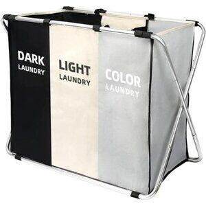 Large Laundry Hamper Freestanding Collapsible Tall Clothes Basket with Handles